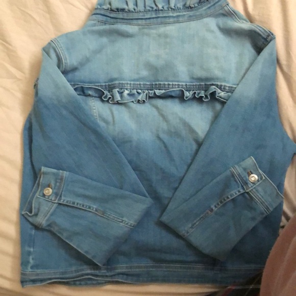 Kenzie Jeans Denim Ruffle Jacket Size Xl - Picture 5 of 7